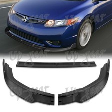 For 2006-2008 Honda Civic Coupe Jdm Cs-style Matt Black Front Bumper Lip Spoiler