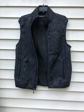 Free Country Mens M HEATHER Black Sweater Vest 