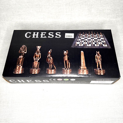 15'' Figures Egyptian Style Chess Sets  Cardboard   Family Large Folding 3D Resin