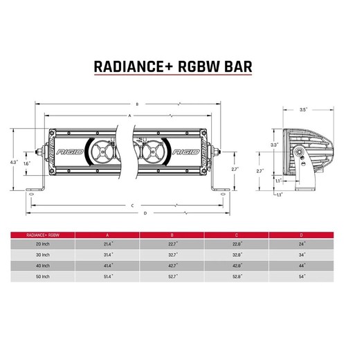 RIGID INDUSTRIES RADIANCE + 40" LIGHT BAR - RGBW - 240053 - Picture 9 of 12