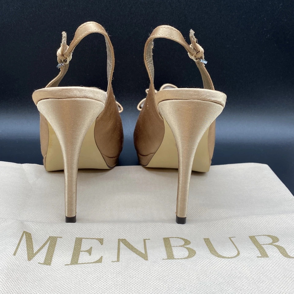 ESS MENBUR Kentia золото атласные каблуки💃🏻Размер ЕС 39 США 9 (подходит как нам 8-8,5) - Изображение 4 из 4