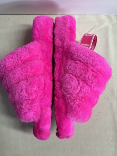 UGG FLUFF YEAH SLIDE HOT PINK MOCASSIN SLIP ON SANDAL US9 UK7 EU40 - Picture 6 of 7