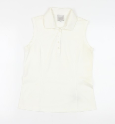 Nike Women's White Sleeveless Polo Shirt Size M - Picture 1 of 12