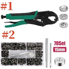 Snap Fastener Tool Adjustable 70 5/8 Snap Fastener Button  kit Installation