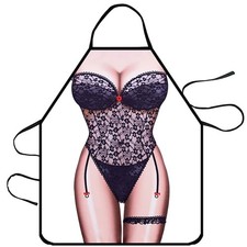 Funny Apron Party Grilling Kitchen Apron Gift For Women Wife Girl BBQ