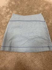 Urban Outfitters NWT UO Sunny Distressed Mini Skirt Sky Blue XS Floral Festival