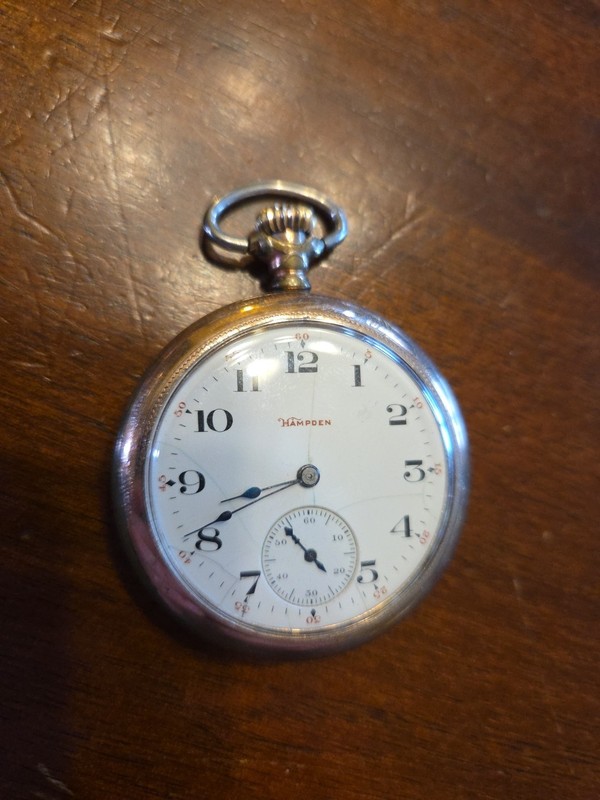 12s Hampden Gen'l Stark 15j Hunter 1905 Model 4 Pocket Watch Gold Filled Runs 