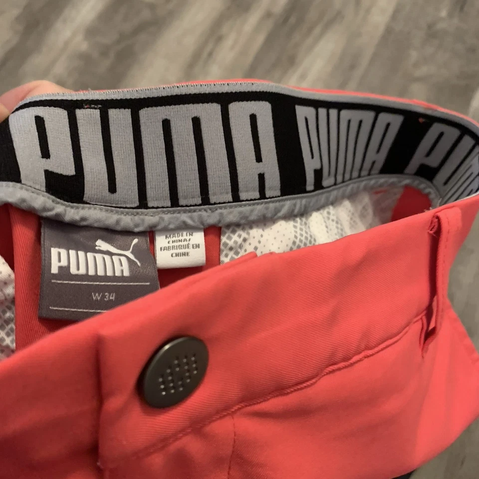 Pantalones Cortos Puma Golf Essential Pounce Para Hombre Talla 34 Rosa Neón Brillante Frente Plano Foto 2 de 4