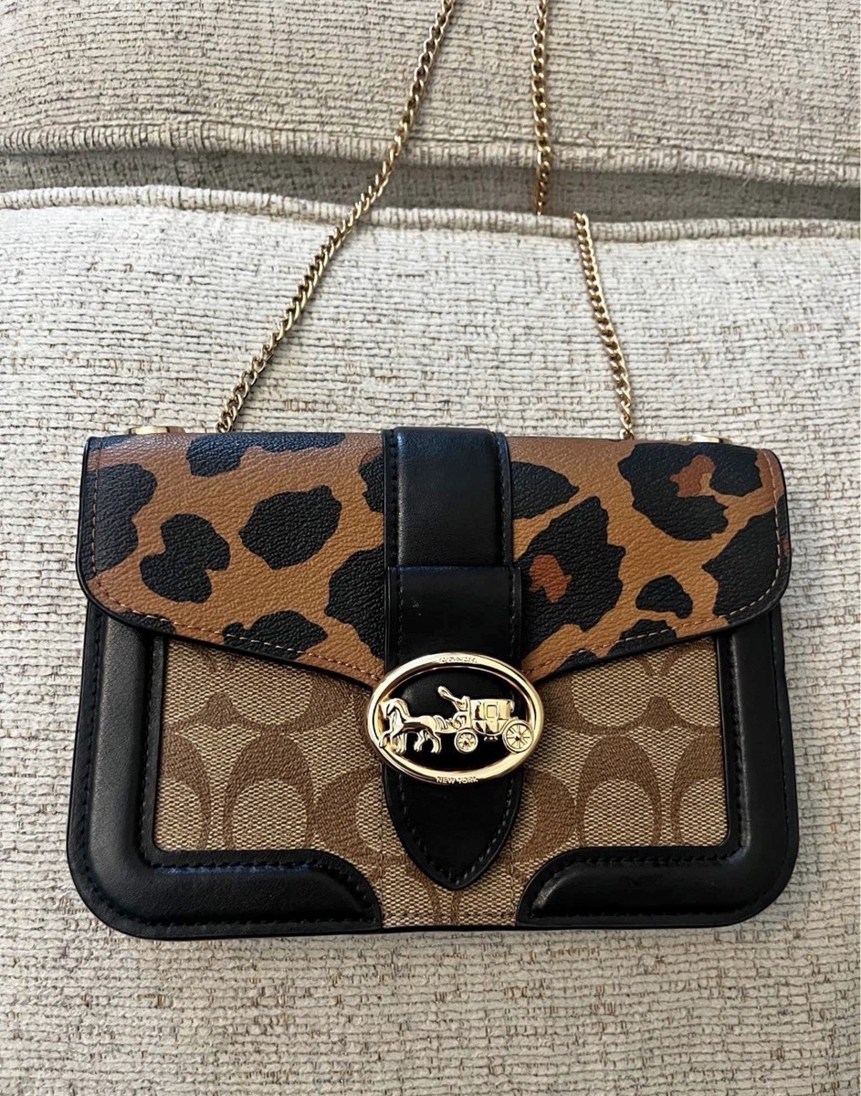 Coach Georgie Crossbody bag, featuring leopard print flap and