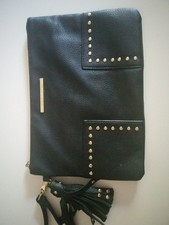 Steve Madden Clutch/ Wristlet Studded Black Pocketbook