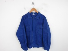 French Travail Bleu Jacket Coat Workwear Pockets Blue Chore Short L 46" Chest