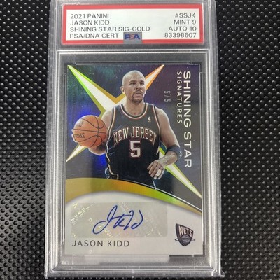 🔥2021 Panini Jason Kidd Shining Star Sig-Gold 5/5 #SSJK (PSA 9 / AUTO 10) Nets