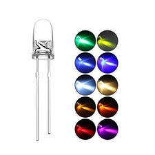 200pcs 3mm LED Assorted Light Emitting Diodes 10 10 Light Colors, 200 Pack
