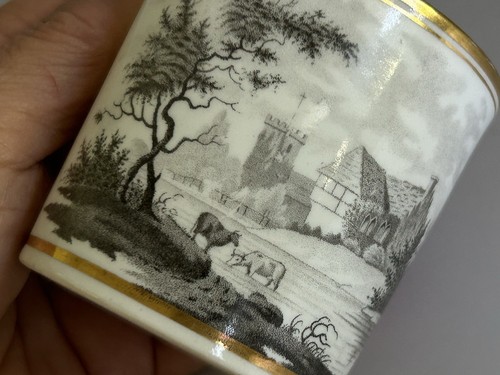 Georgian Spode Porcelain Coffee Can Bat Printed Pattern 557 C1805 - Picture 7 of 8
