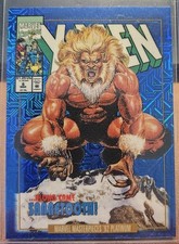 SABRETOOTH 2024 UD MARVEL MATERPIECES 92 PLATINUM BLUE TRAXX VARIANT COVER #78-V