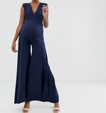 Queen Bee Maternity Wide Leg Jumpsuit In Navy - Size UK14 , BNWT