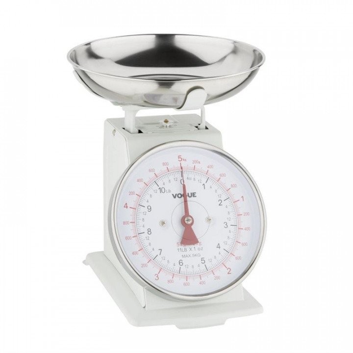Balance inox de cuisine 5 kg graduée 20 g pesage mécanique gâteau