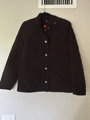 ESPRIT Outwear Black Quilted Jacket size M Button Down
