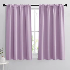 Room Darkening Kitchen Curtains Short Window Lilac