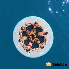 Solstice 10' Inflatable 7-10 Person Mesh Dock Floating Island Platform(Open Box)