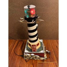Vintage Mr. Christmas Holiday Cape Hatteras Animated Lighted Sound Lighthouse