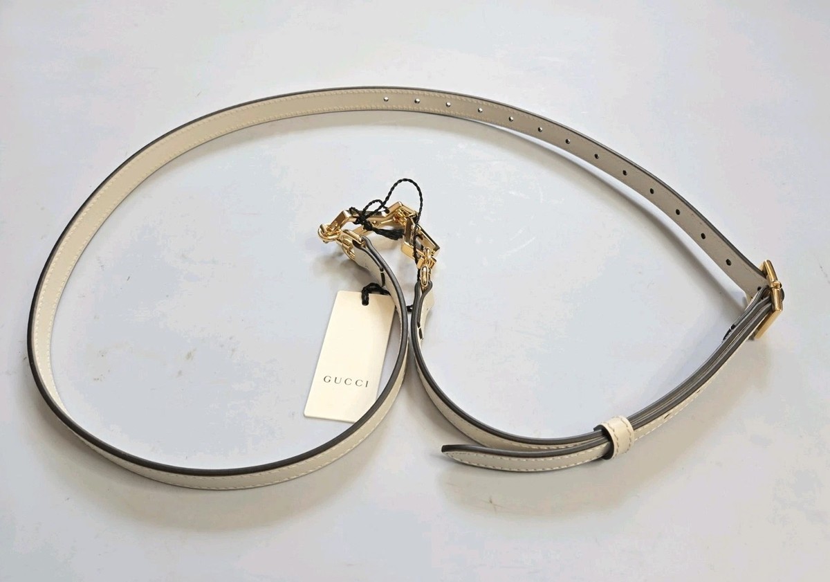 GUCCI バングル ホワイト レザー GUCCI WHITE LEATHER HANDBAG REPLACEMENT ADJUSTABLE STRAP w