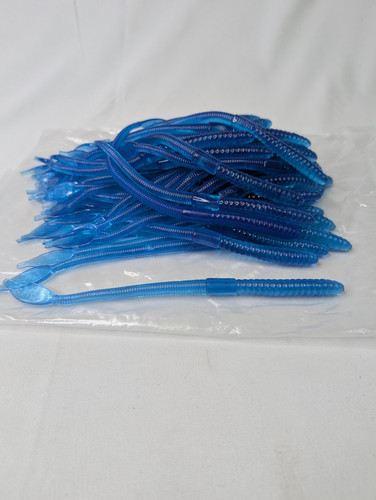 Manns 8" Blue Jelly Worm LOT OF 50!!(1 LB) Muskie Pike Bass Fishing Discontinued - Picture 1 of 5