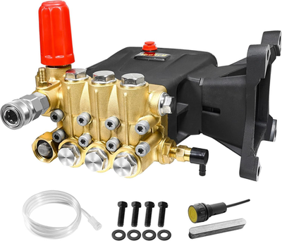 #ad Pressure Washer Pump 3600 4400 PSI Max 4 GPM Triplex Plunger Pressure Pump Hor $393.79