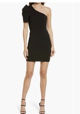 Lulus Stay Gorgeous One Shoulder Black Sheath Minidress Women's X-Small