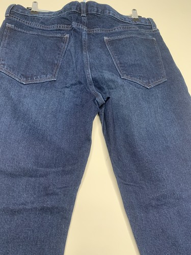 Pantalones de mezclilla Banana Republic para hombre 34x30 calce ajustado pierna recta lavado oscuro azul índigo - Imagen 18 de 18