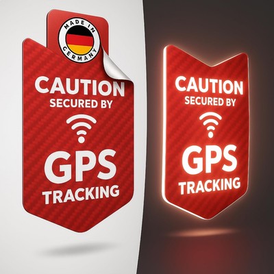 GPS Warnaufkleber, rot reflektierend [2 STK.] mit bombenfester Klebekraft für...