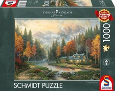 NEW Schmidt 58784 Thomas Kinkade: Evening at Autumn Lake 1000 Pc Jigsaw Puzzle