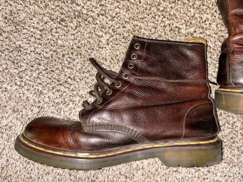 Dr Martens Docs 1460 8-Eye Boots Brown Leather Lace Men’s 11 - Picture 7 of 20