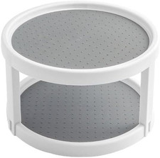 2 Tier Non Skid Spice Rack Turntable, 10 Inch Spinning Organizer, Non Skid Lazy