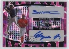 2022 Leaf Metal Dual Pink Crystals 2/4 Brady House Elijah Green #DA-4 Auto 12ty