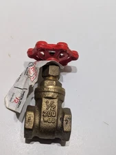 Threaded Gate Valve 100-003 200WOG 1/2" Brass  B&K Plumbing Supply