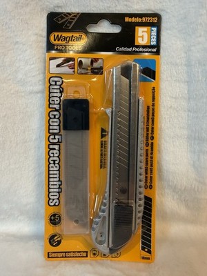 NIP Wagtail Snap Off Blade Cutter with 5 Spare Blades Model 972312