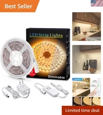 Versatile 16.4ft LED Strip Light Kit - Dimmable & Strong Adhesive for Indoor Use
