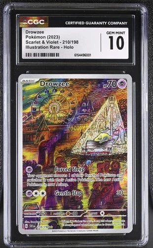 CGC 10 GEM MINT Pokémon Drowzee 210/198 Scarlet & Violet Illustration Rare ENG
