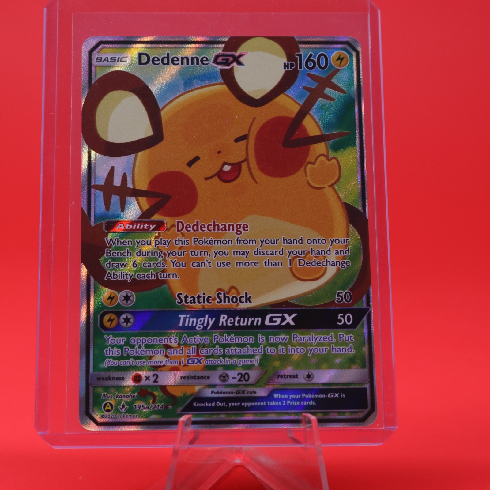 2020 Pokémon TCG Unbroken Bonds Promo 195a/214 Dedenne GX