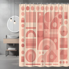 Modern Geometric Pink Shower Curtain for Stylish Bathrooms