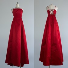 Vintage 90s Y2K Jump Red Rhinestone Fairy Coquette PROM Dress