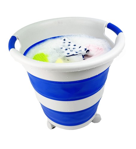 34L (8.9 Gallons) Collapsible Plastic Laundry Basket with Wheels - Foldable P... - Picture 5 of 6