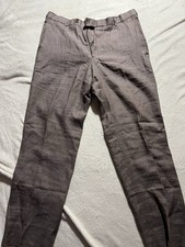 Brooks Brothers Men's Gray 32 Waist Dress Pants Button Zip Flat Front Solid