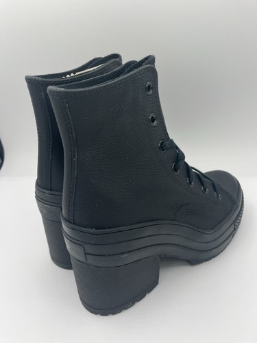 Converse Chuck 70 De Luxe Heel-Black Leather Boots Women's Size 6 New In Box - Picture 6 of 12