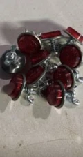 10 red Reflectors new with spring and nut free shipping