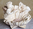 Angelic Angel / Cherub & Flower Hanging Wall Planter Pocket / Bird Feeder.