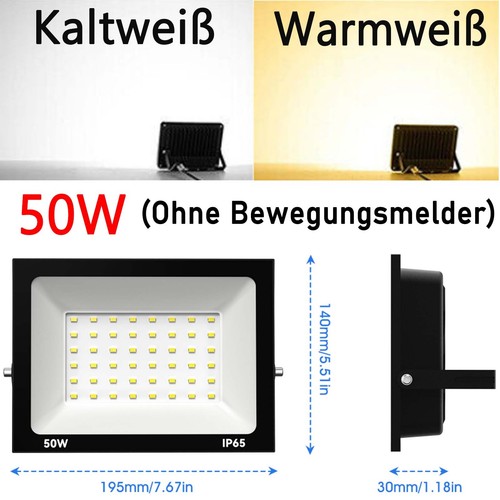 LED Strahler Außen Fluter 10W-500W Flutlicht IP65 Scheinwerfer 230V Baustrahler  - Bild 20 von 30