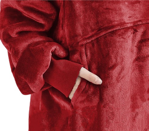 Hoodie Blanket Reversible Oversized Ultra Plush Sherpa Giant Hooded Sweatshirt - Picture 30 of 34