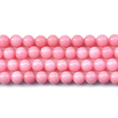 8MM ROUND PINK JADE GEMSTONE LOOSE BEADS 15/"